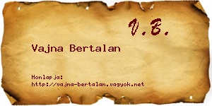 Vajna Bertalan névjegykártya